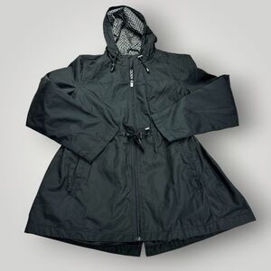 Jones New York Women’s Black Hooded Windbreaker Jacket Size L